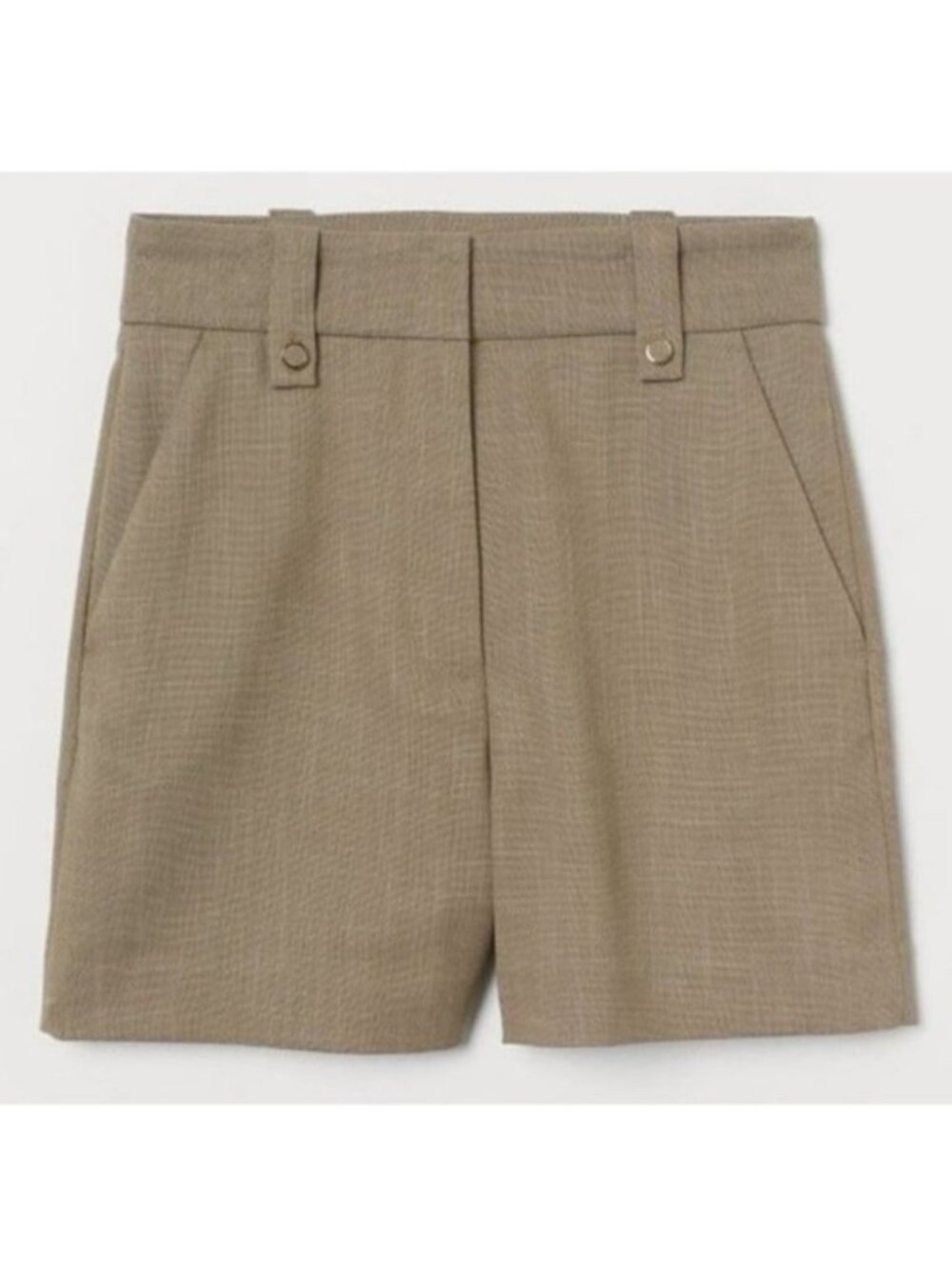 H&M Tailored Shorts High Waisted Wide Leg Size 6 Excellent Condition Tan
